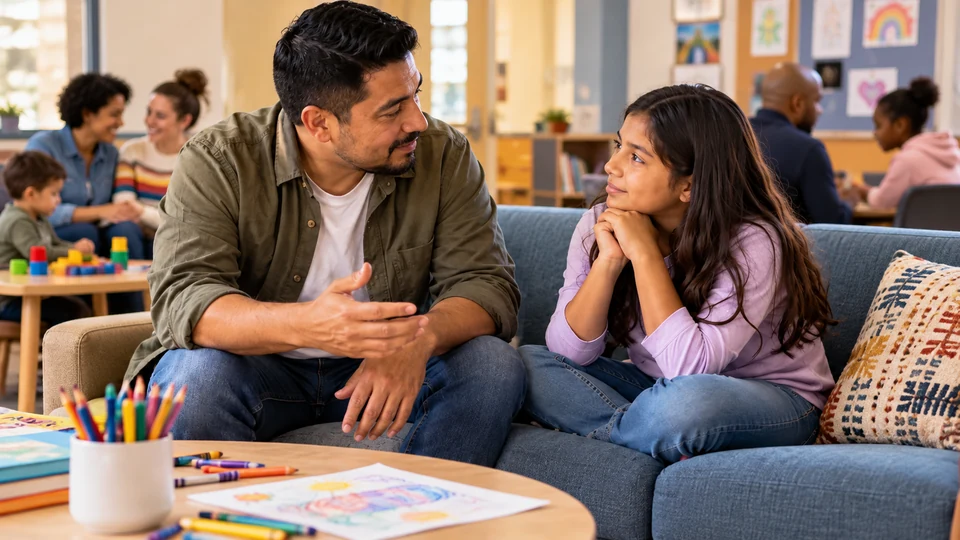 Calm Parent-Child Conversation at Home