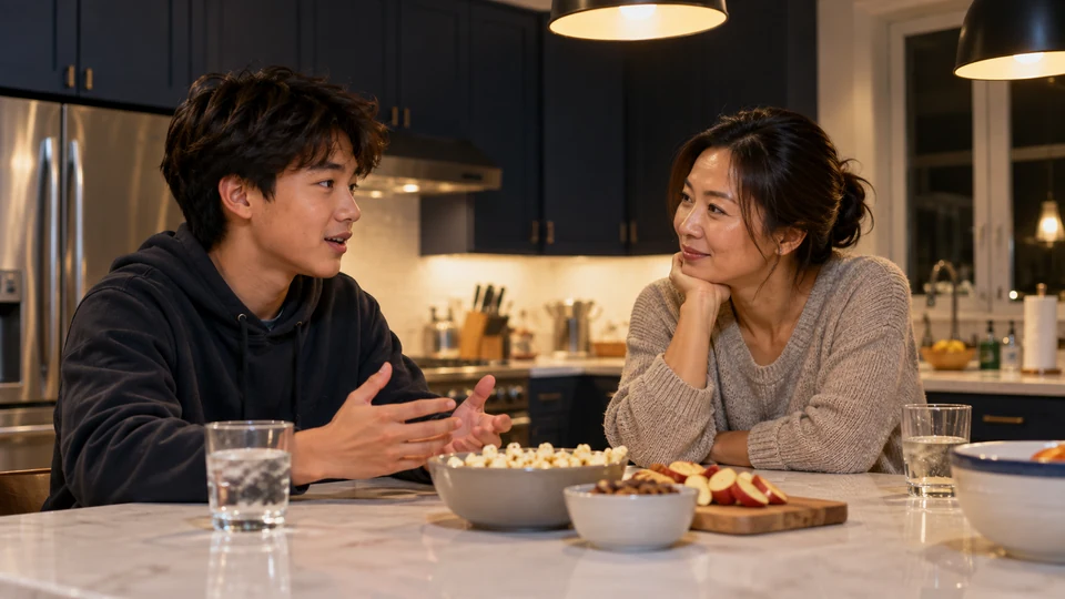 Parkside check-in with mother and son