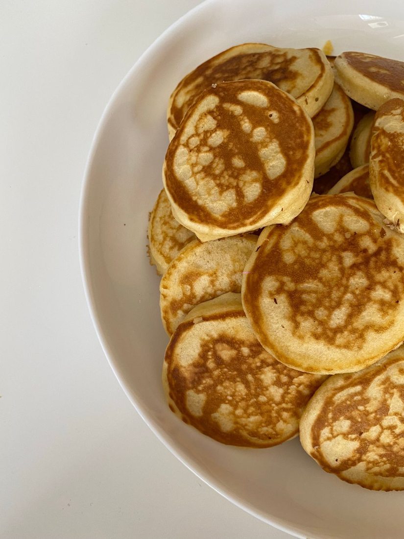 Small pancakes in a bowl